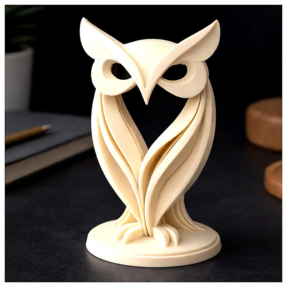 Elegant Simple Owl Sculpture Decor Art Figurine Home Decor Bird Statue Desktop Ornament Indoor Decoration