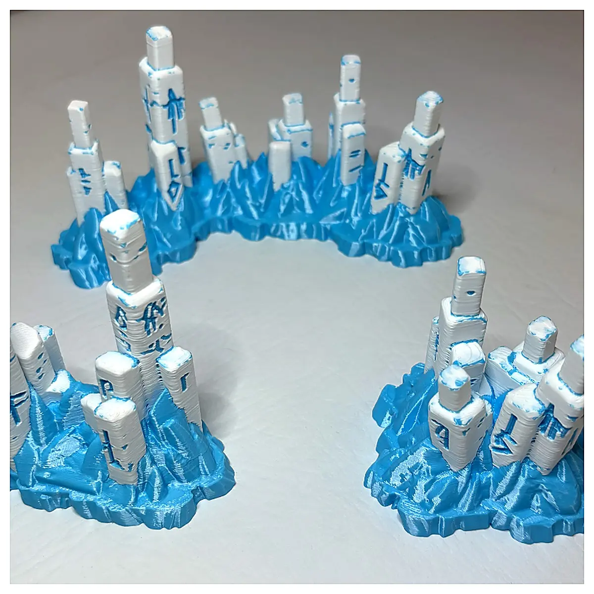 Frost Rune Monument Battle Grid Terrain Tabletop Gaming Accessory Battle Grid Map Rune Terrain Battle Game Tabletop Games