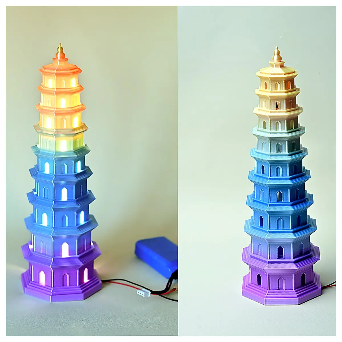 Wenchang Tower Evil Exorciser 9 Layer Decorative Tower No Stand Support Home Feng Shui