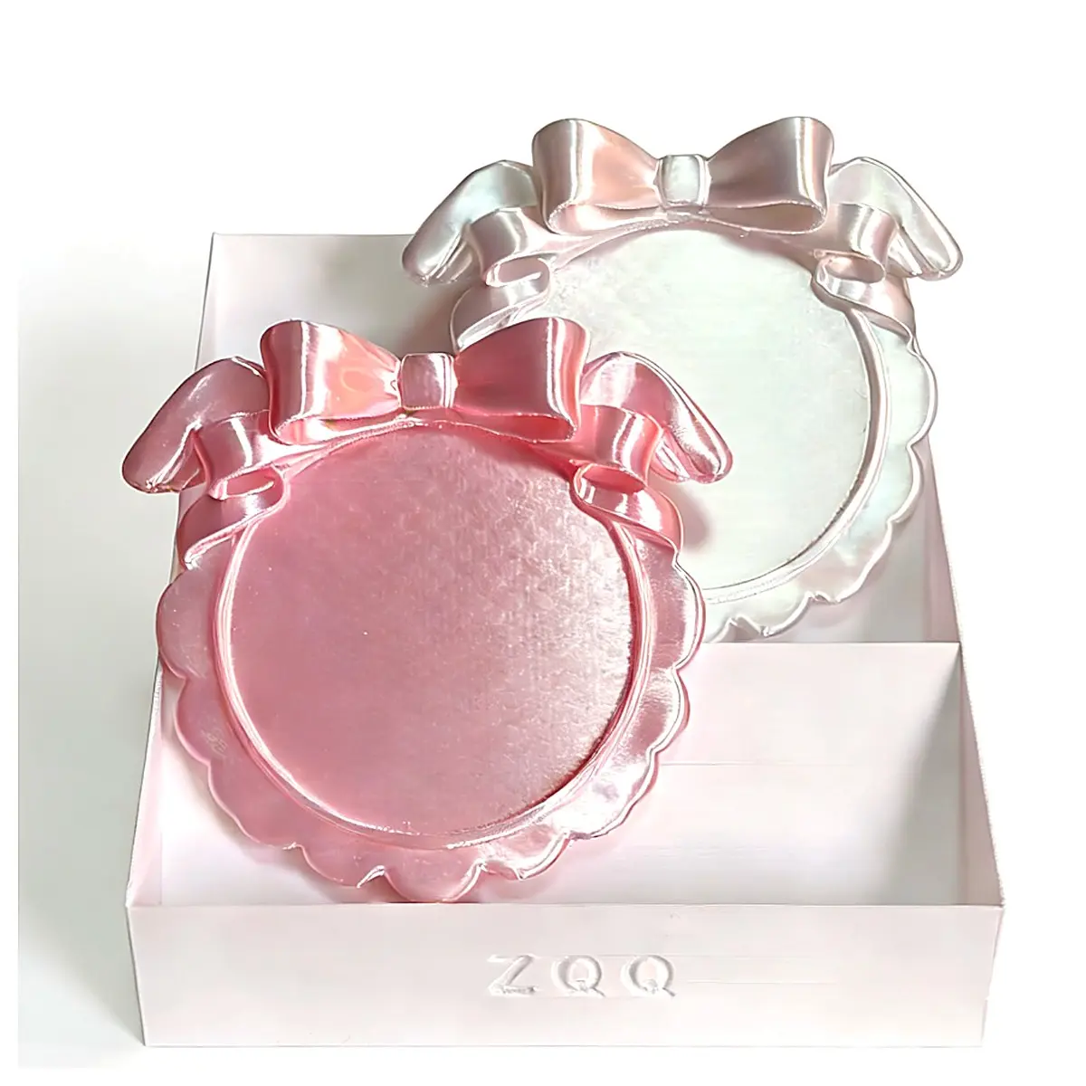 Cute Bow Angel Wings Round Tray Bijie Tray Gumi Mini Storage Decorative Display Item Small Round Organizer for Desk