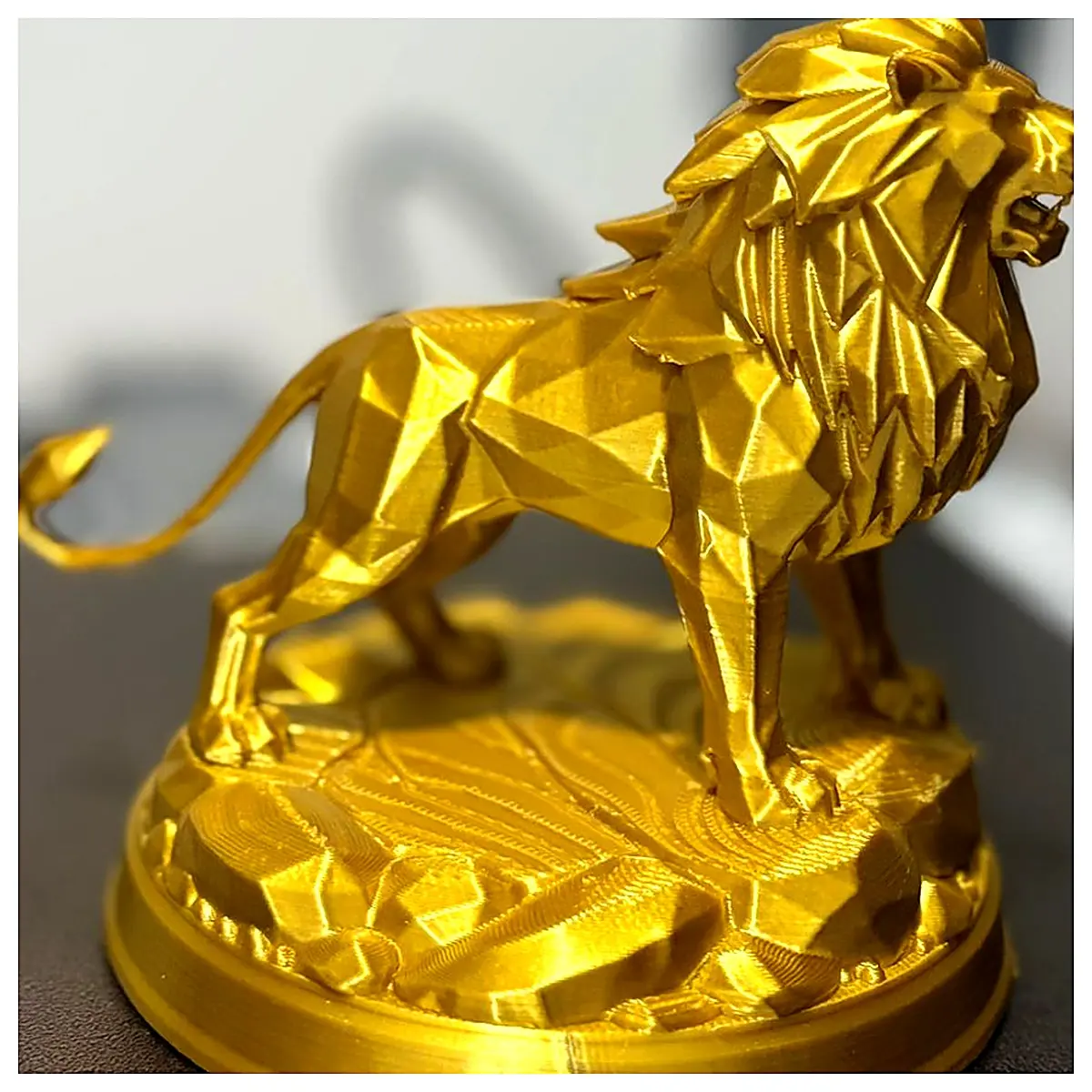 Low Poly Lion Model 3D Print Toy Decoration Pet Figure Simulation Character Scene Game Accessory