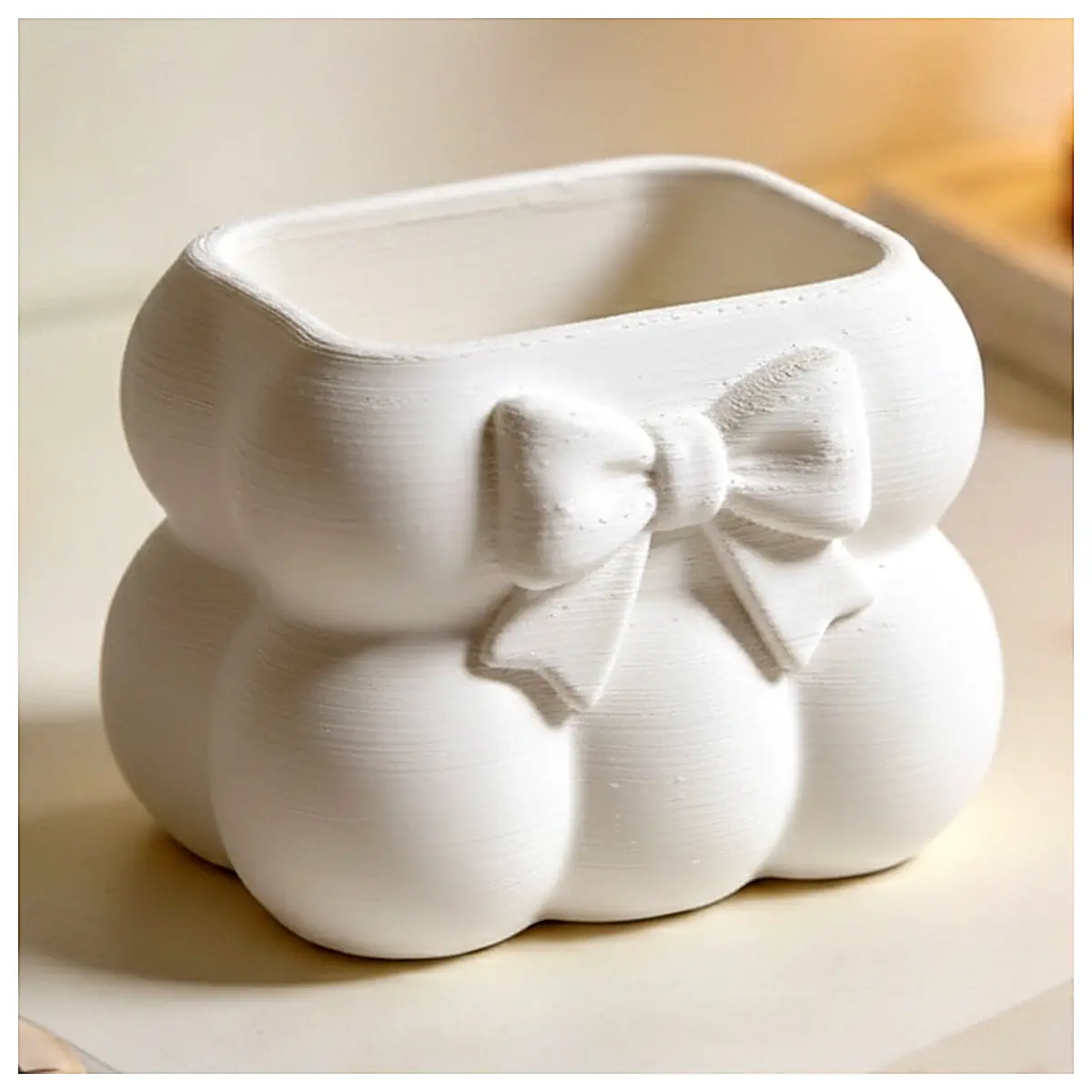 Bow Tie Storage Box Chubby Makeup Brush Holder Organizer Cosmetic Brush Organizer Small Parts Storage Box Multi Function Desk Organizer