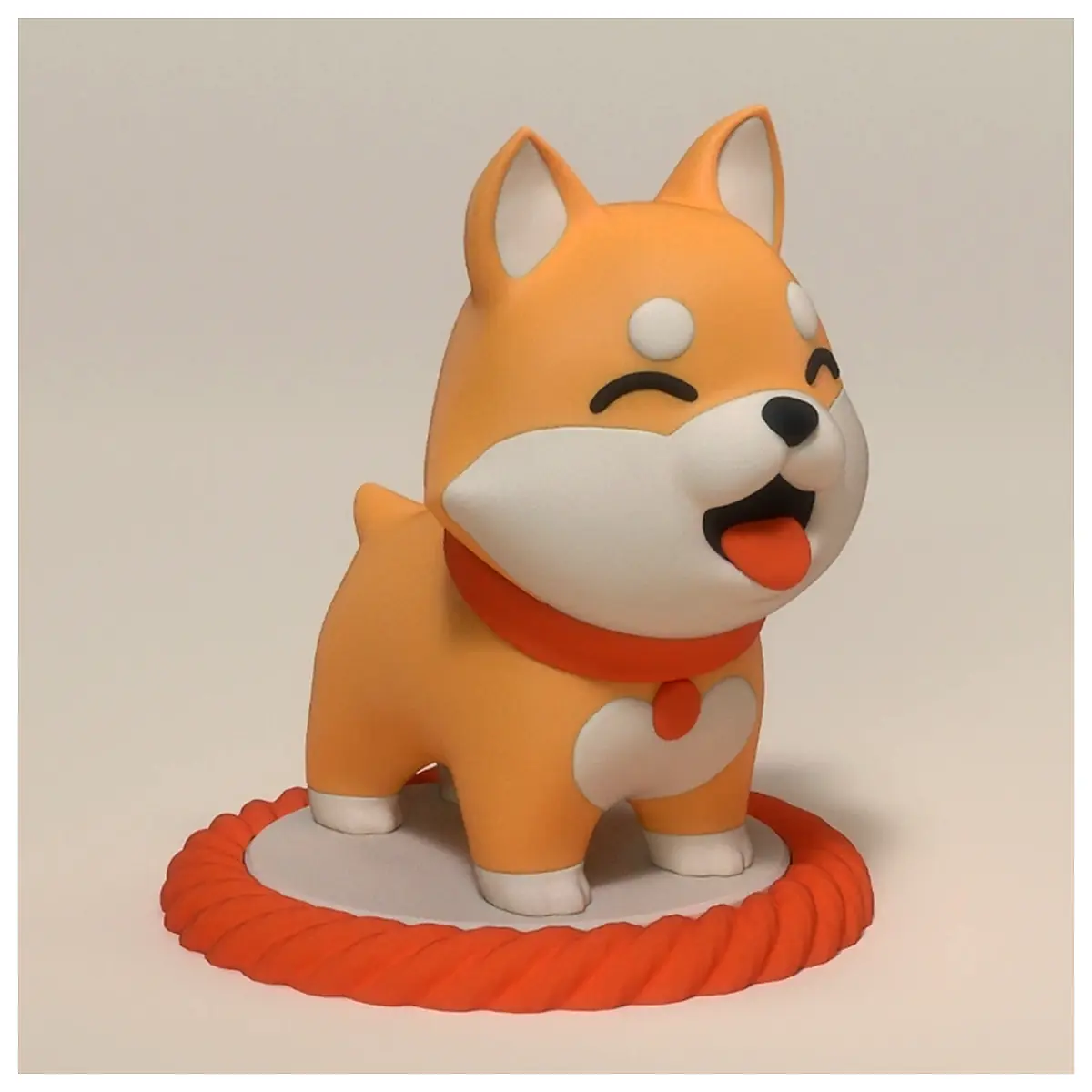 Cartoon Small Shiba Inu Standing Illustration Dog Art Print Pet Accessories Cute Dog Model Kids Toy Standing Dog Figure