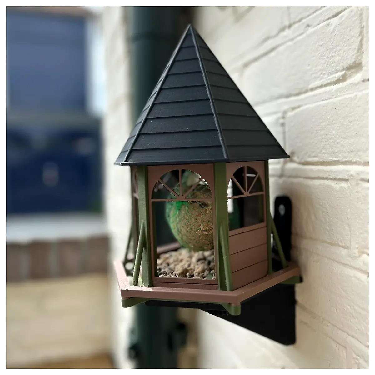 Classic Bird Food Box Small Hexagonal Bird Seed Feeder Bird Seed Storage Container Pet Bird Accessories Bird Food Box Bird Food Storage