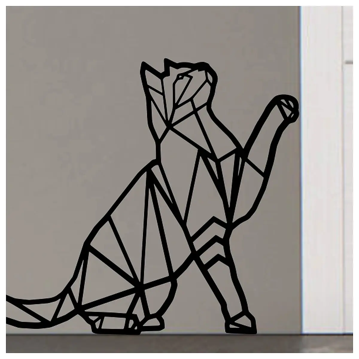 Geometric Cat Wall Stickers Decorative Geometric Pattern Wallpaper Cartoon Cute Wall Decor Art Wall Stickers Indoor Decoration Geometric Cat Accessori