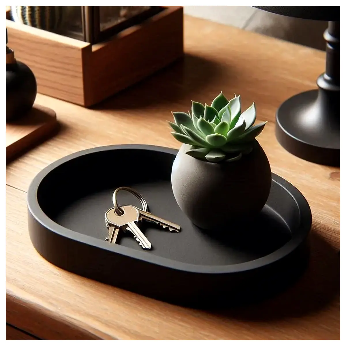 Round Key Tray Key Holder Keychain Decorative Wall Shelf Kitchen Bathroom Organizer Creative Home Accessories