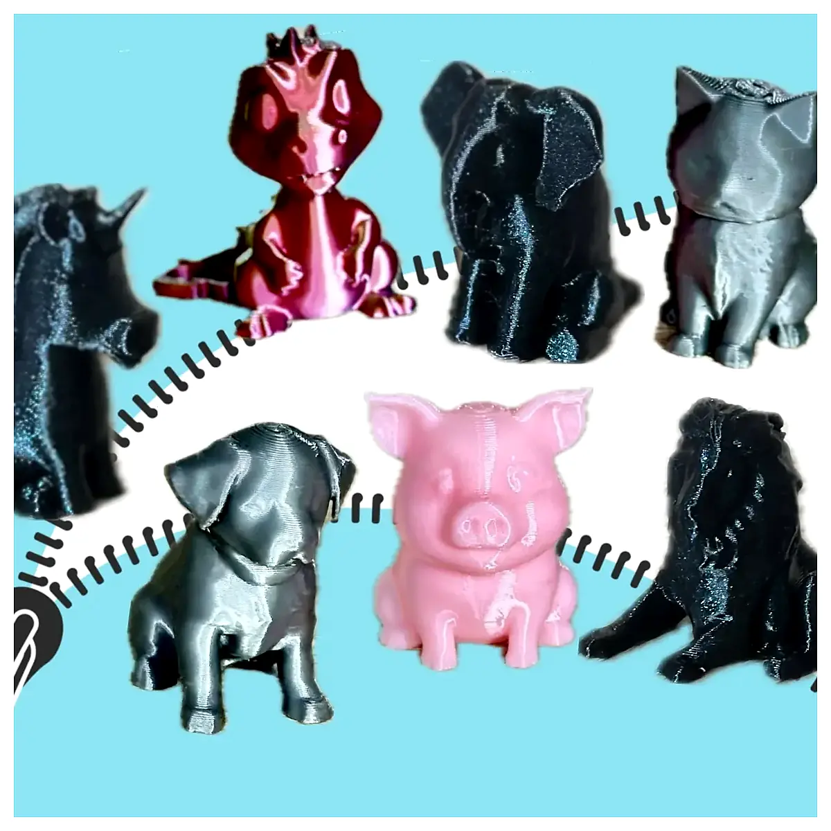 Cute Animal Zipper Decoration Set Pet Kitten Dog Pig Toy Accessories Pet Clothing Accessories Animal Zipper Decorations Pet Supplies
