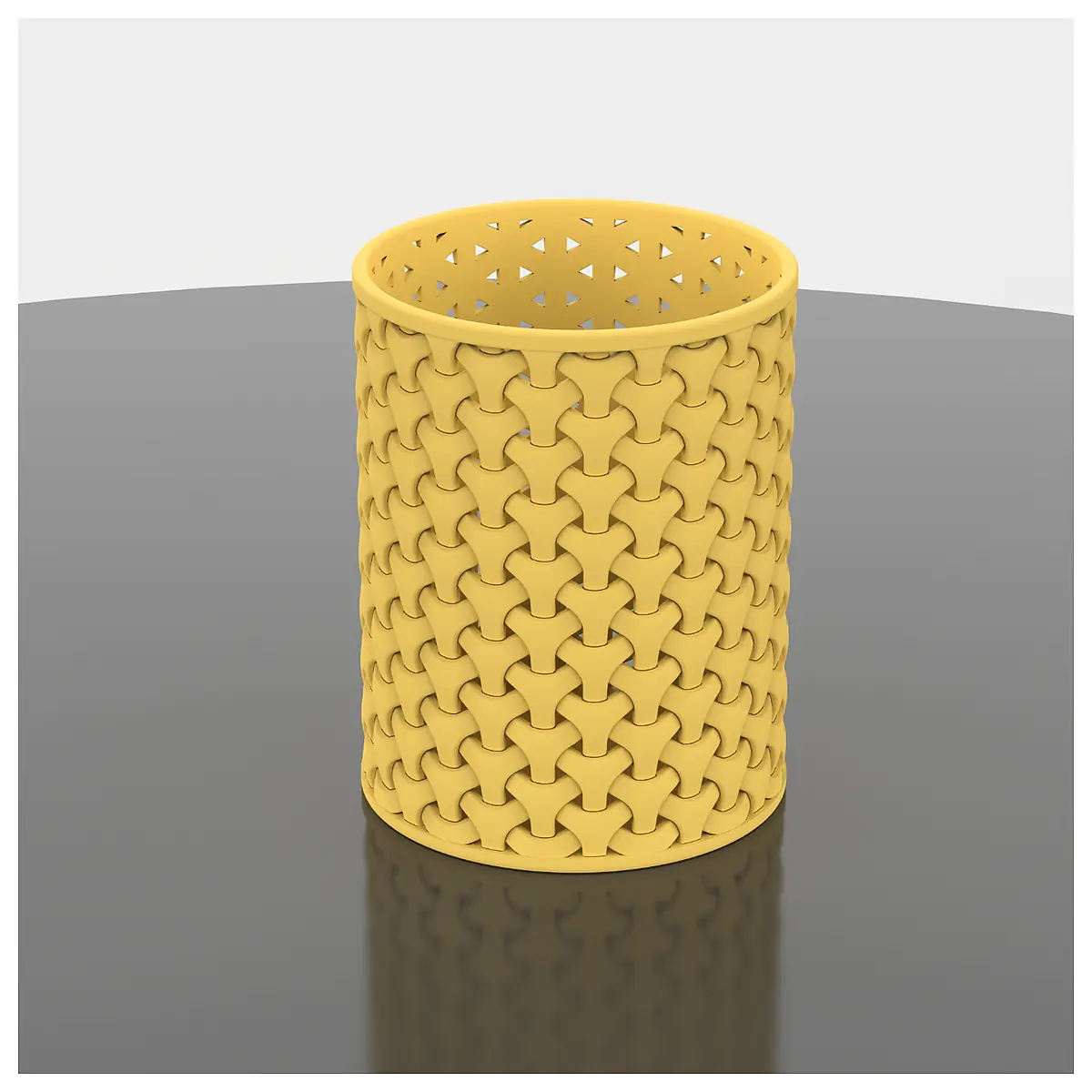 Woven Pattern Hollow Pencil Holder Creative Writing Organizer Decorative Pen Cup Stationery Accessories Study Supplies