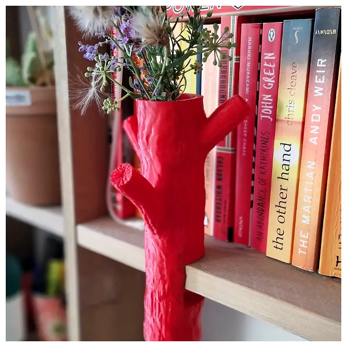 Wooden Clamp Flower Stand Wall Mounted Vase Holder Shelf Support Plant Stand Home Decor Vase Stabilizer