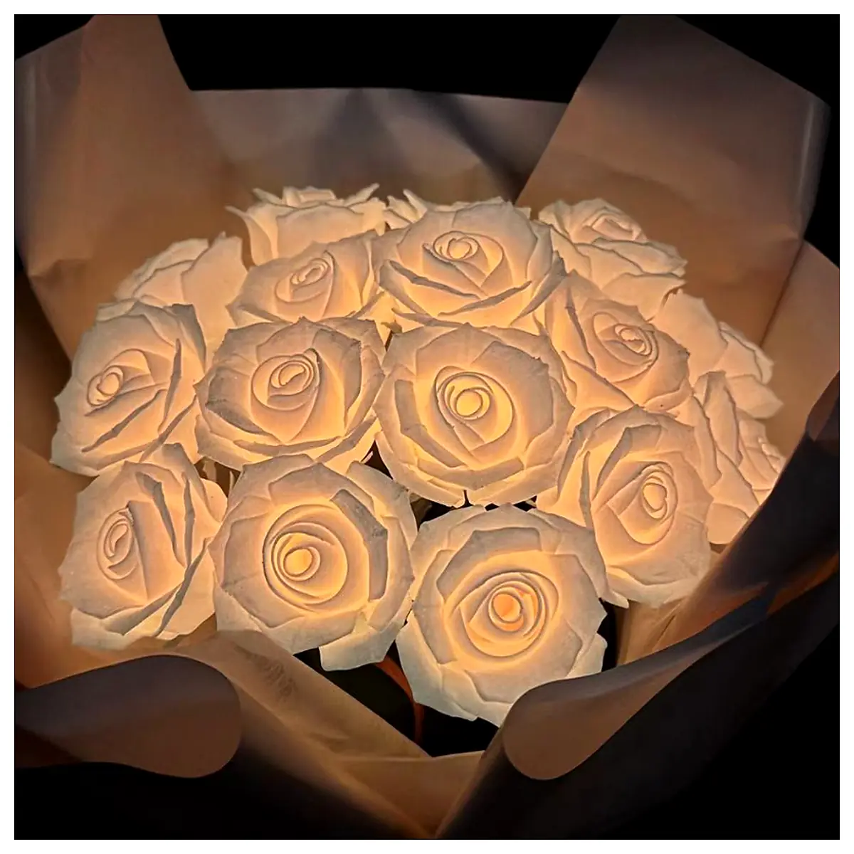 Glow in the Dark Roses Realistic Glow Rose Bouquet Romantic Surprise Gift Wedding Birthday Party Decoration Forever Flowers Up Roses