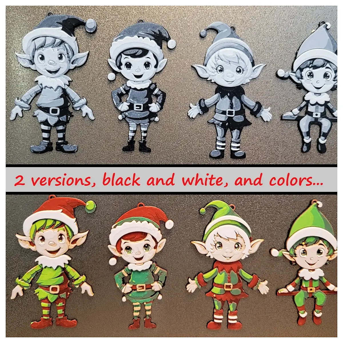 Santa s Elf Decoration Black White HF 127x200 Festive Decor Xmas Accessory Gift