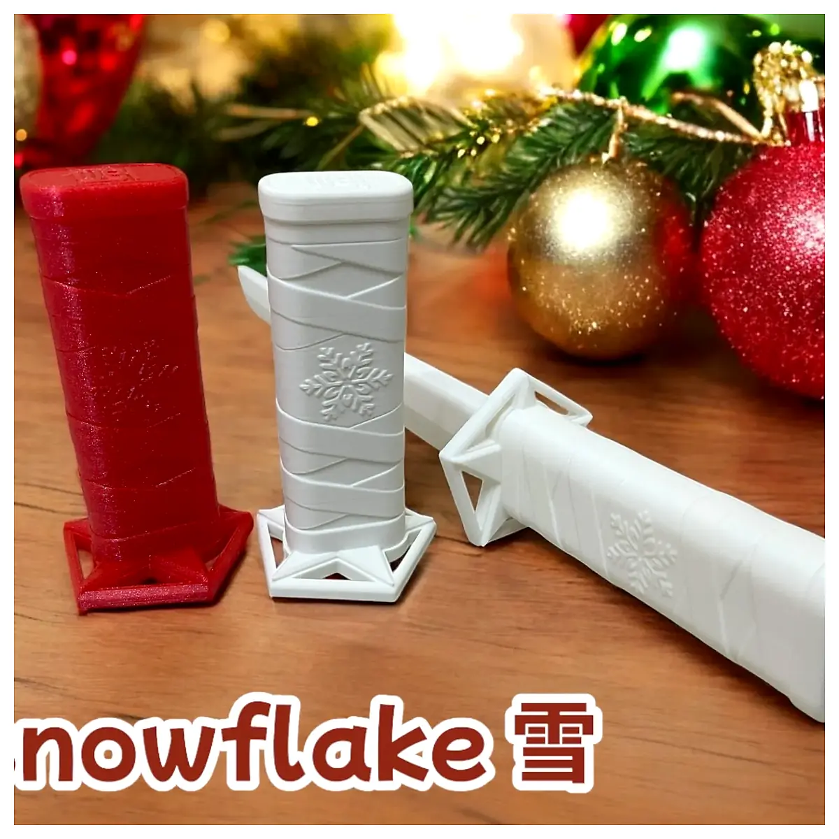 Mini Foldable Samurai Sword Model Snowflake Snow Print Toy Collectible Roleplay Mini Blade