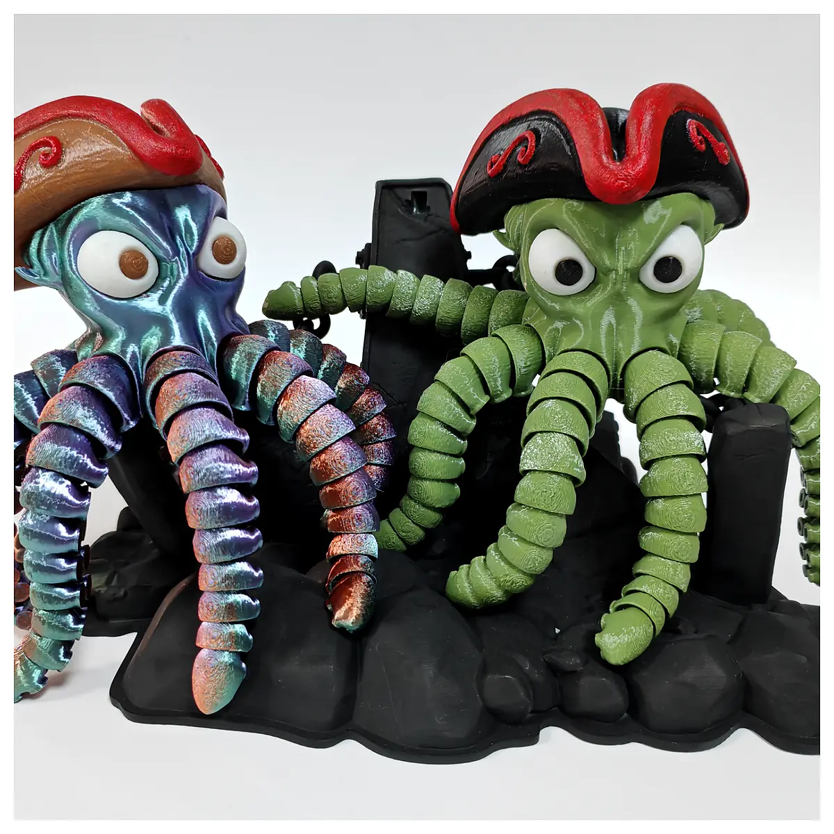 Articulating Octopus Captain Model Assembly Print Parts Captain Toy Accessories Assembly Model Display Scene