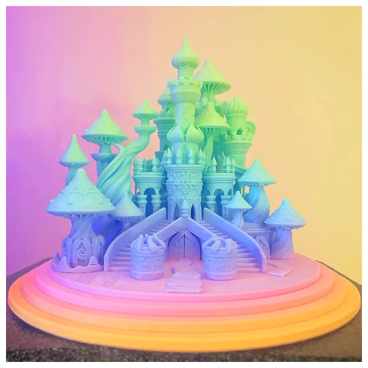 Fantasy Mushroom Castle Model Toy Miniature Castle Building Model Decoration Kids Toys Creative Gift