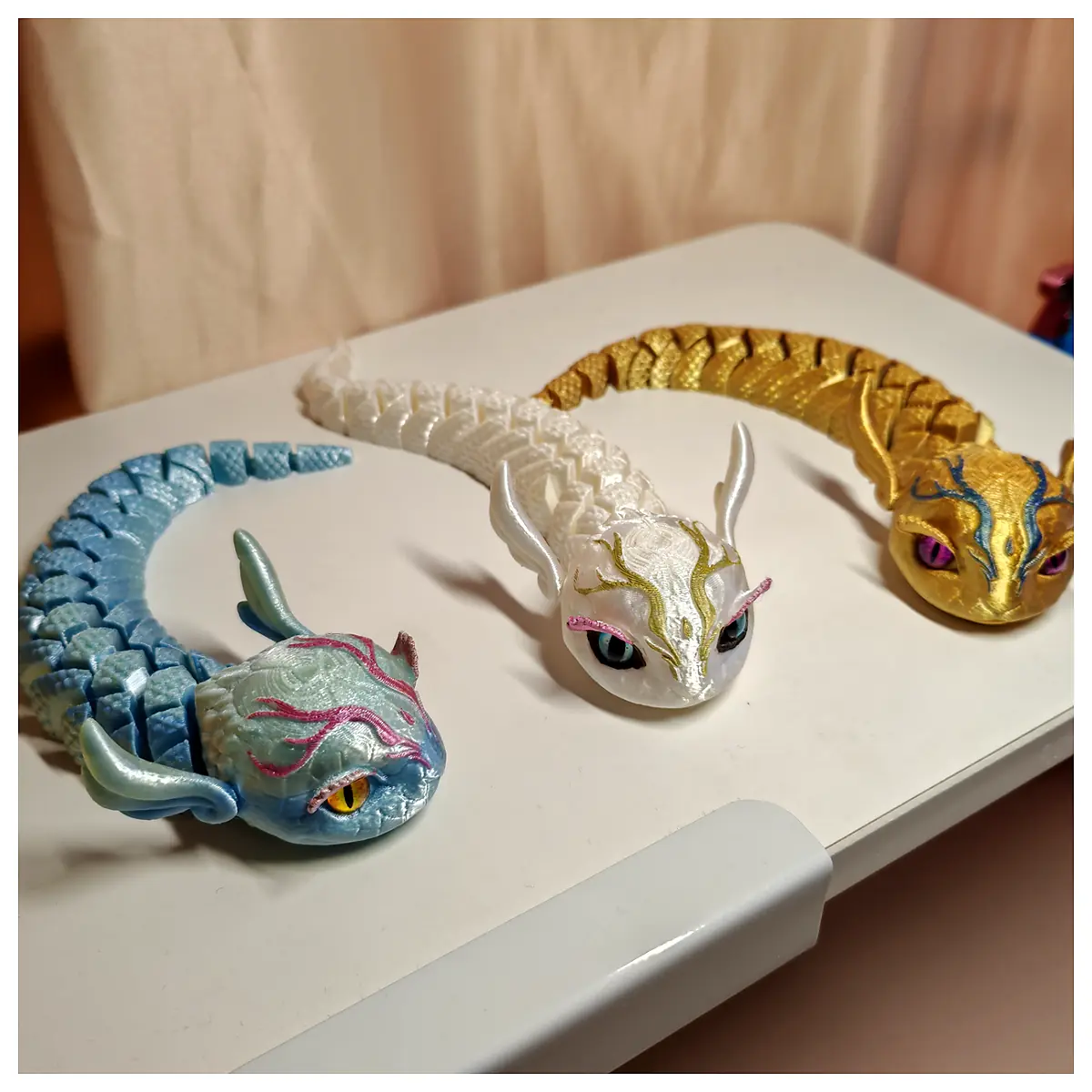 Rainbow Serpent Hinge Joint Snake Toy Movable Snake Head Scale Model Parts Snake Joint Accessories Reptile Components