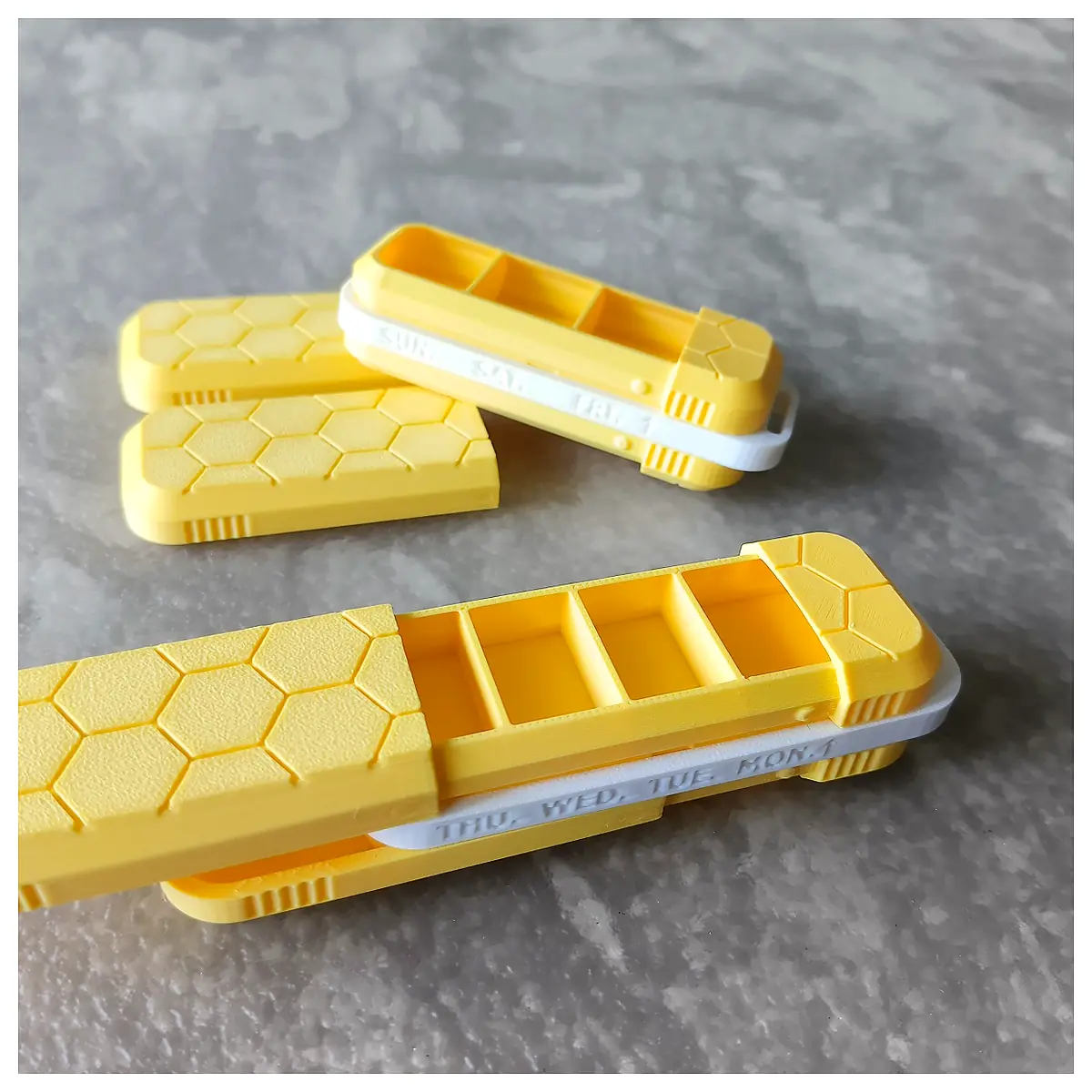 7 Day Pill Organizer Parts Box Medication Storage Container Dual Slide Tray Portable Case Pharmaceutical Accessories Box Parts Medicine Organizer