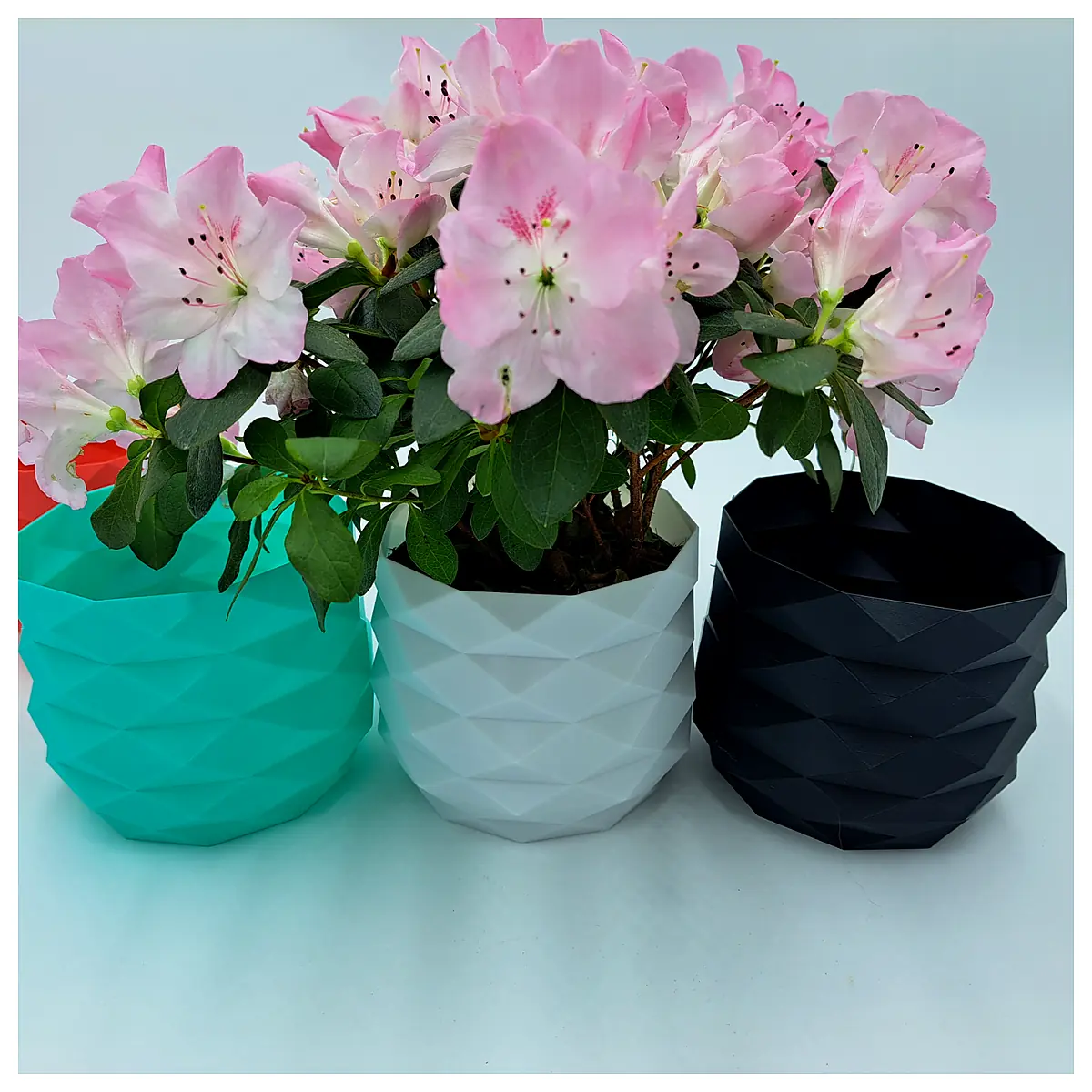 Low Poly Flower Pot Modern Design 12x10cm Succulent Planter Decorative Square Indoor Garden Accessory