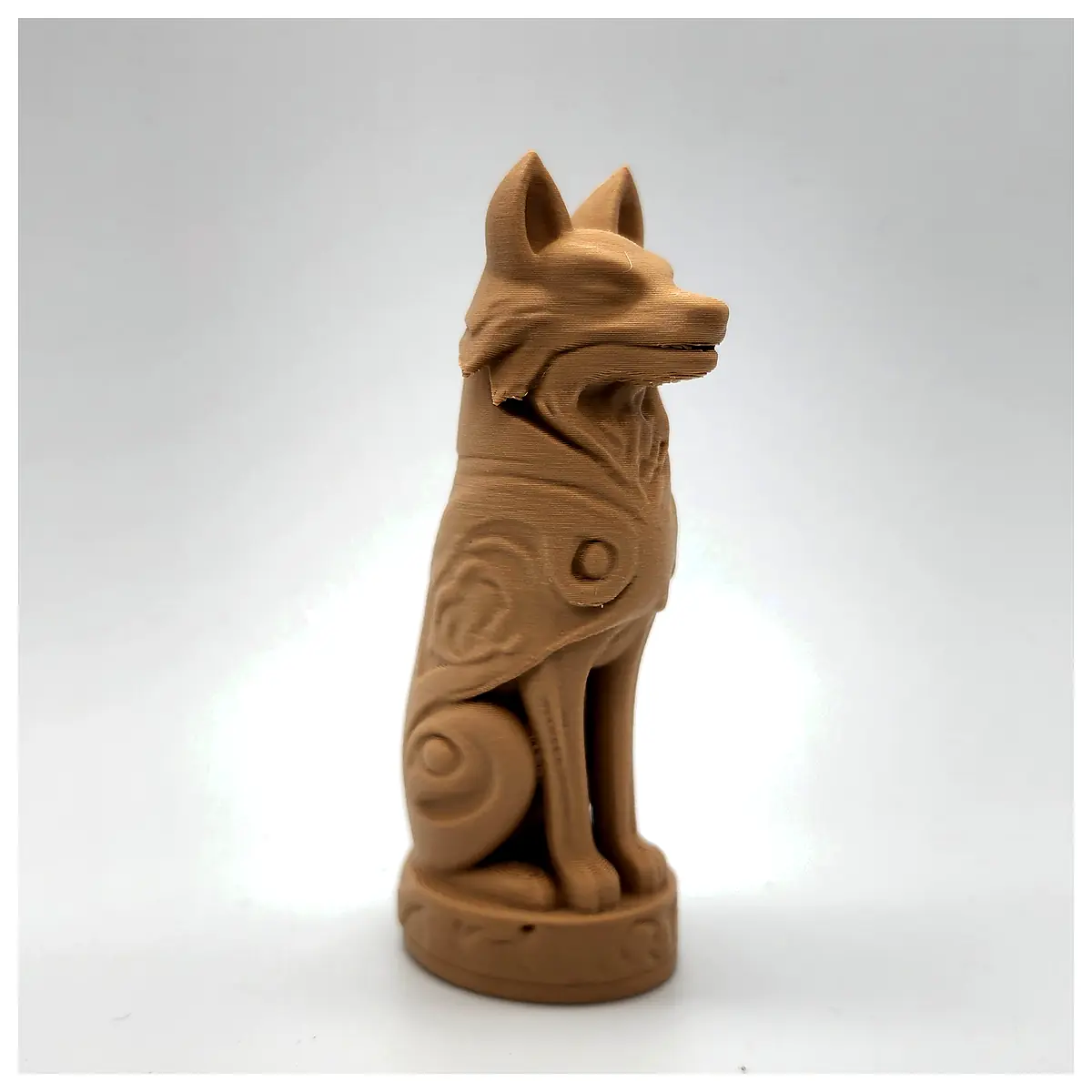 Wooden Wolf Totem Sculpture Wood Carving Art Figurine Home Decor Wolf Decoration Modern Art