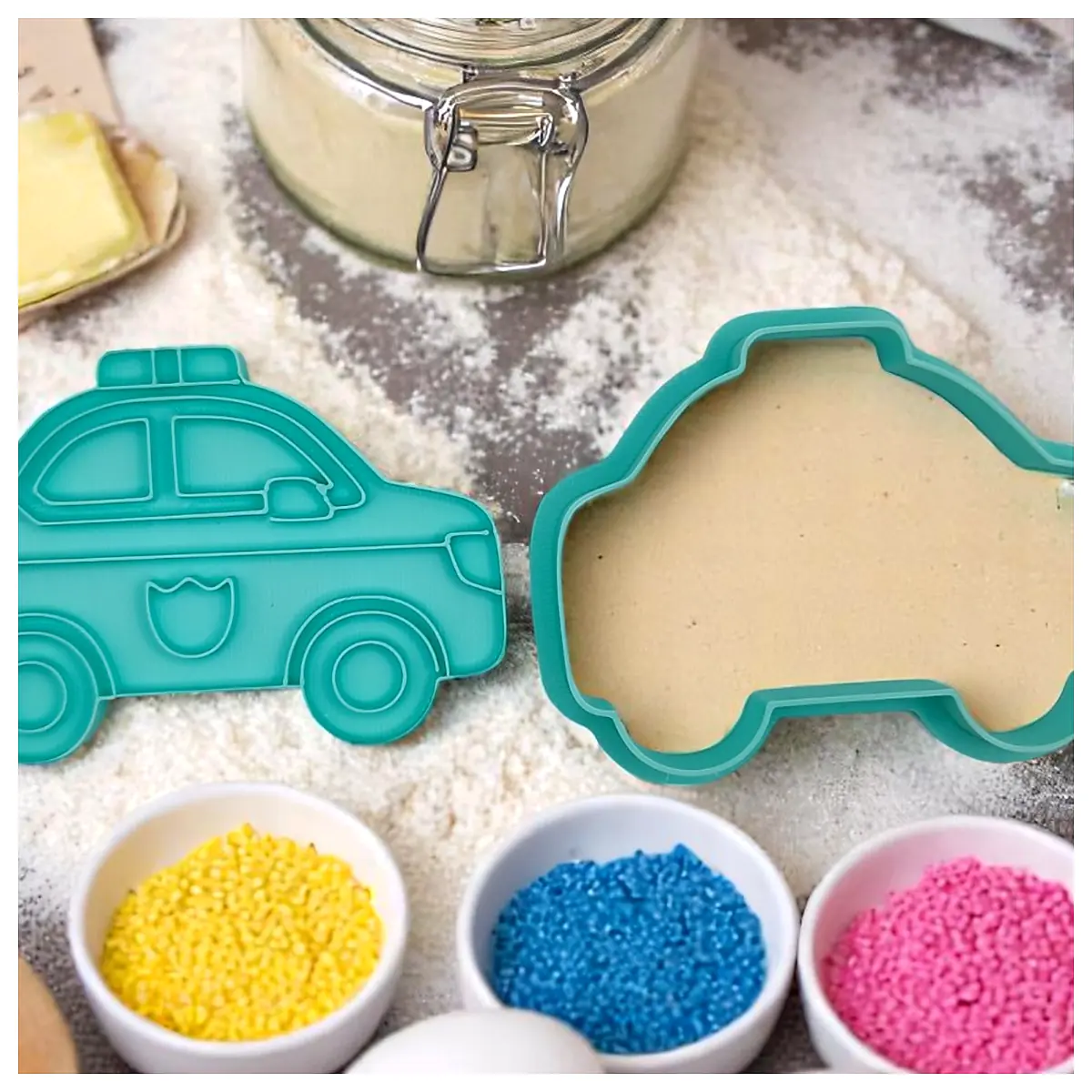 Police Car Cookie DIY Cookie Molds Car Shape Baking Tools Fun Toys