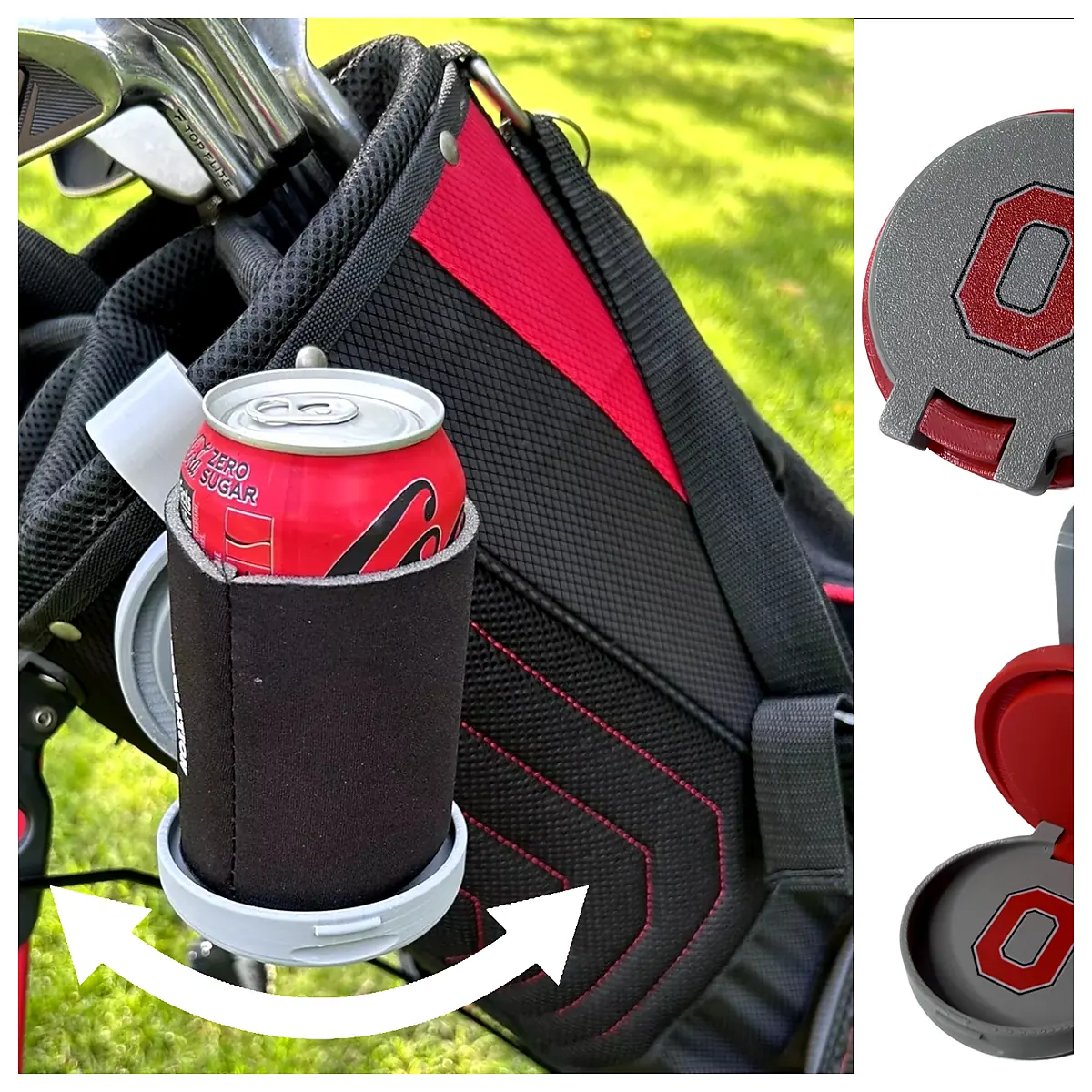 Zero Gravity Folding Cup Holder Golf Ohio State University Drink Rack Universal Storage Organizer