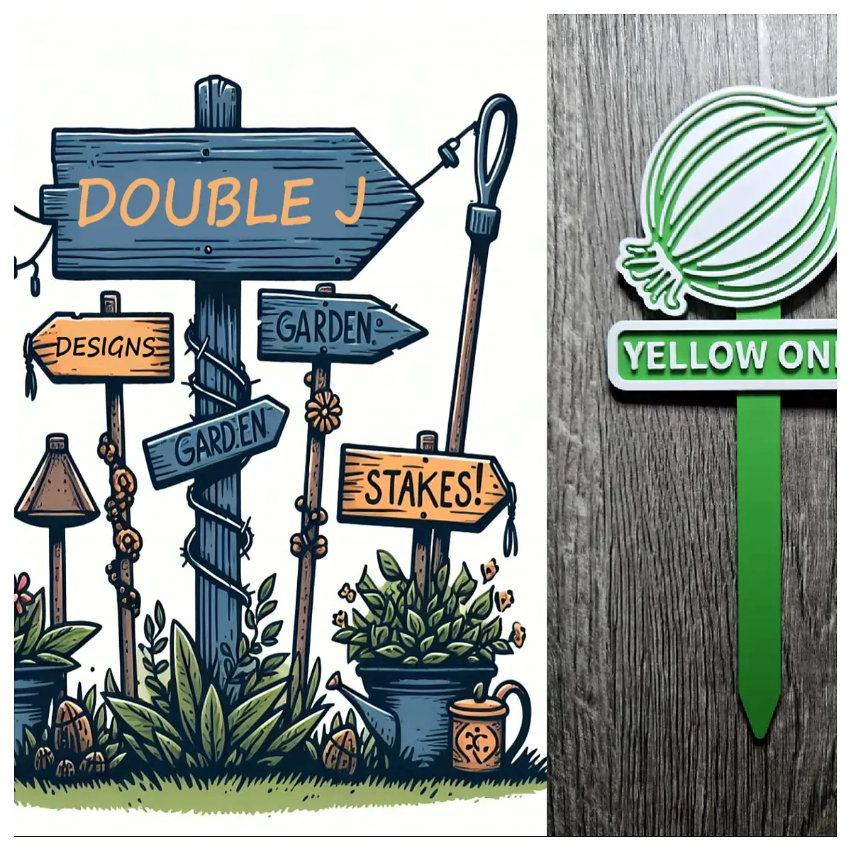 Yellow Onion Garden Marker Plant Decor Outdoor Sign Vegetable Label Garden Accessory Patch Decoration Yard Sign