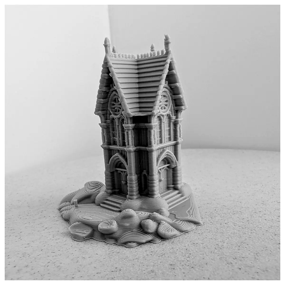 Gothic Tower Model Miniature Castle Building Scene Decoration Medieval Landscape Architectural Model Toy Accessories