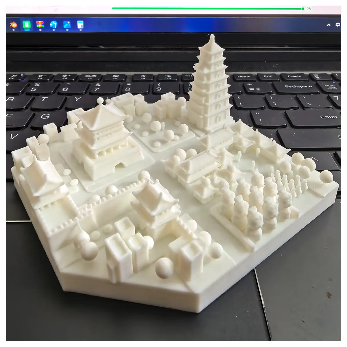 Miniature Xi an Landmarks Model Tiny Terracotta Army Architectural Decoration Collection Item Desktop Display Cityscape Scene