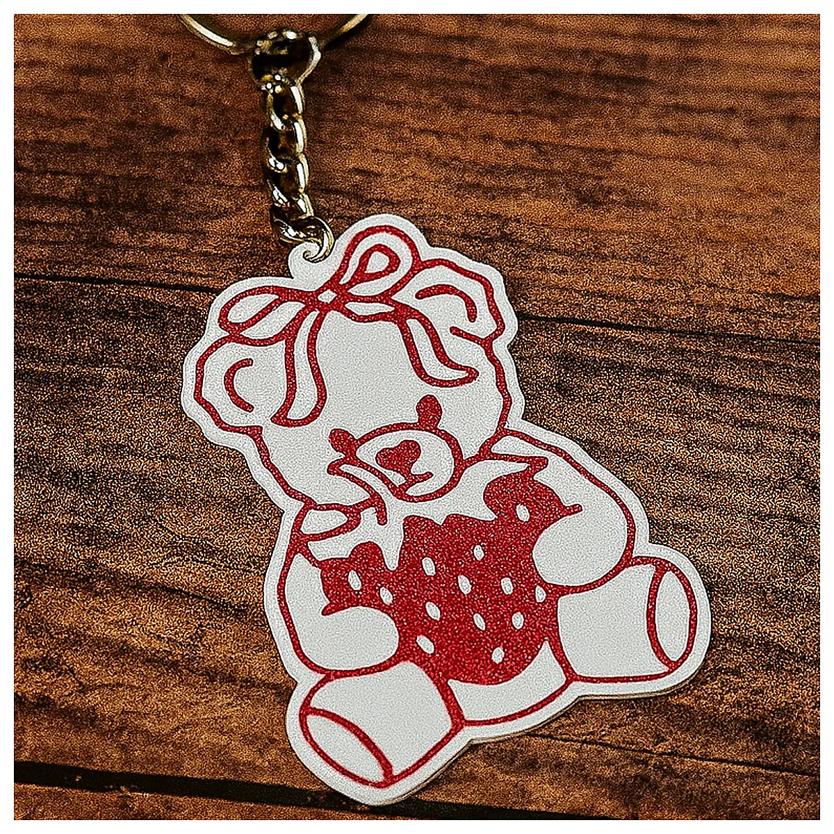 Retro Cute Bear Charm Keychain Decoration Gift Accessory Miniature Bear Parts Keyring Decoration