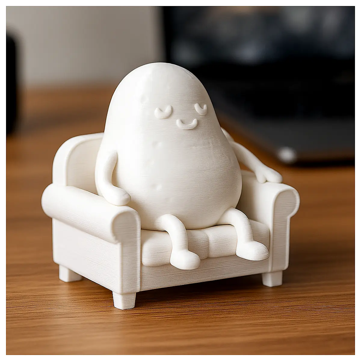 Lazy Potato Sofa Figure 3D Printed Sculpture Model Cute Decoration Desk Ornament Friends