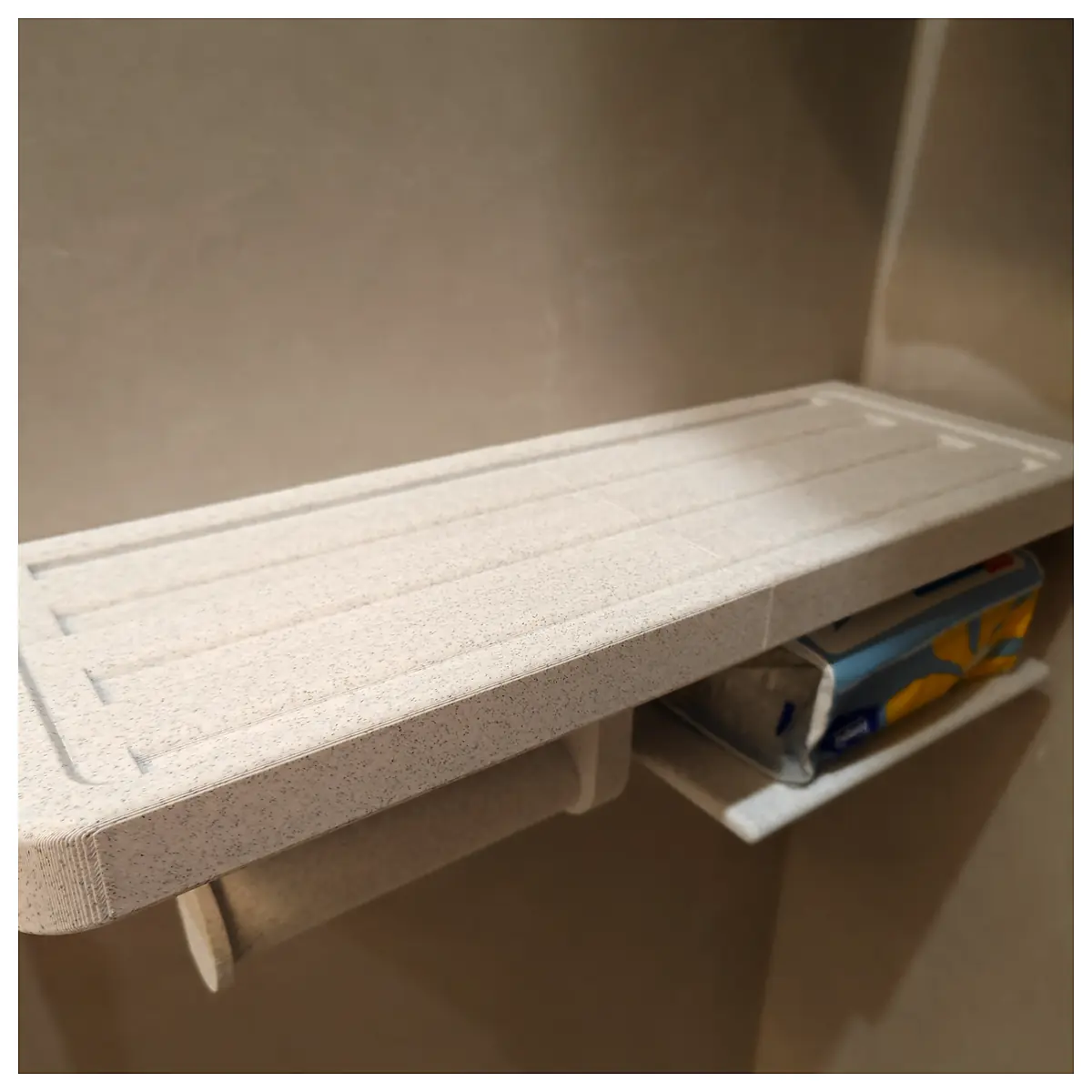 Paper Towel Holder Dispenser Wall Mounted Shelf Kitchen Bathroom Tissue Roll Organizer Stand Storage Rack