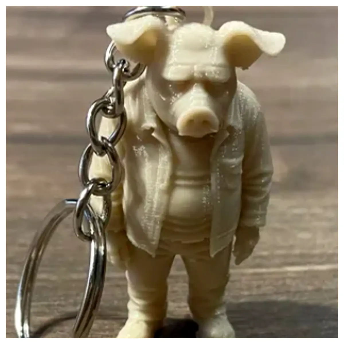 John Pig Keychain Cute Pig Charm Bracelet Creative Cartoon Figurine Pig Theme Memorial Gift Keychain Accessory