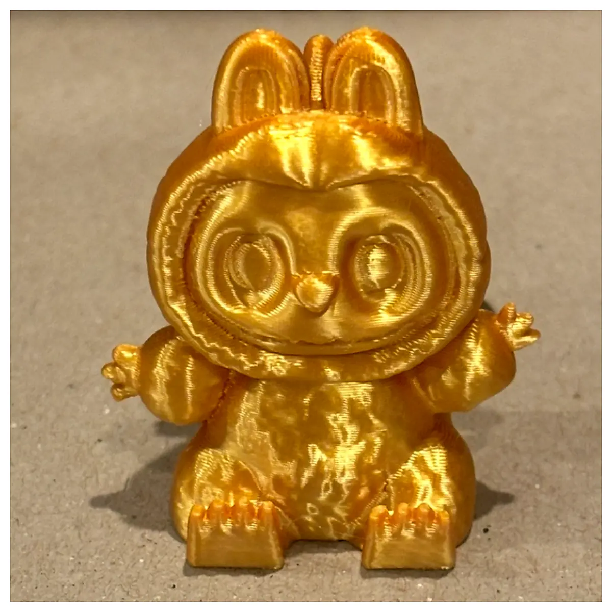 24K Gold Labub Keychain 3D Charm Pendant Car Accessory Keyring Gift Decoration
