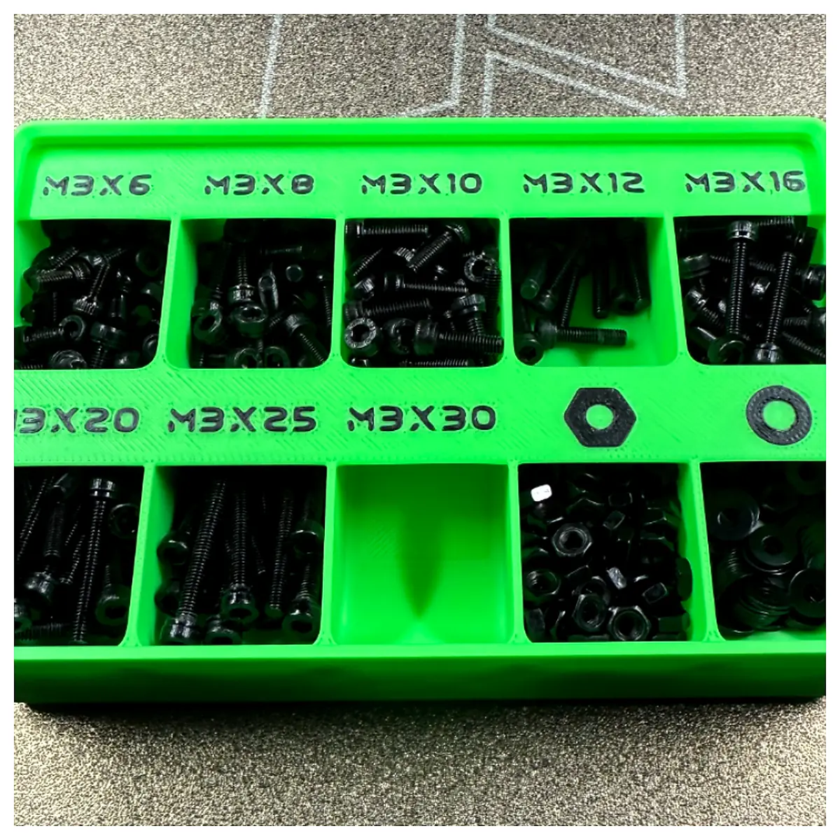 Gridfinity Storage Box M3 Screws 2x3x4 Organizer Box Storage Container Parts Accessories Assembly