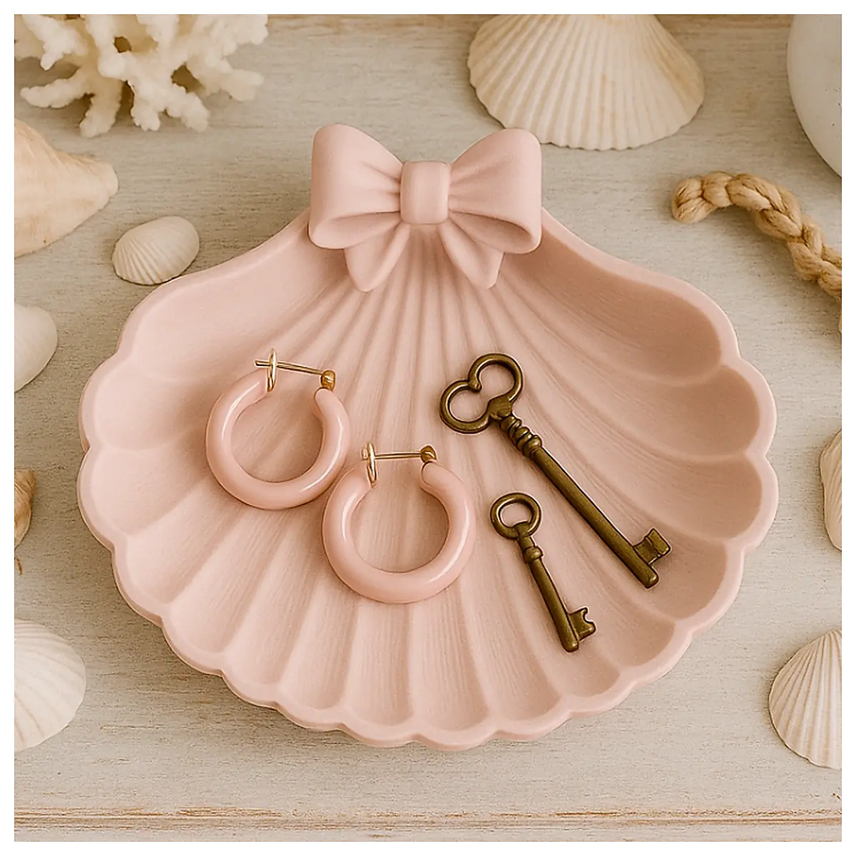 Jiumi Ke Baihua Keychain Tray Decoration Accessories Creative Ornament Desktop Decor Gift Box Accessories Key Storage