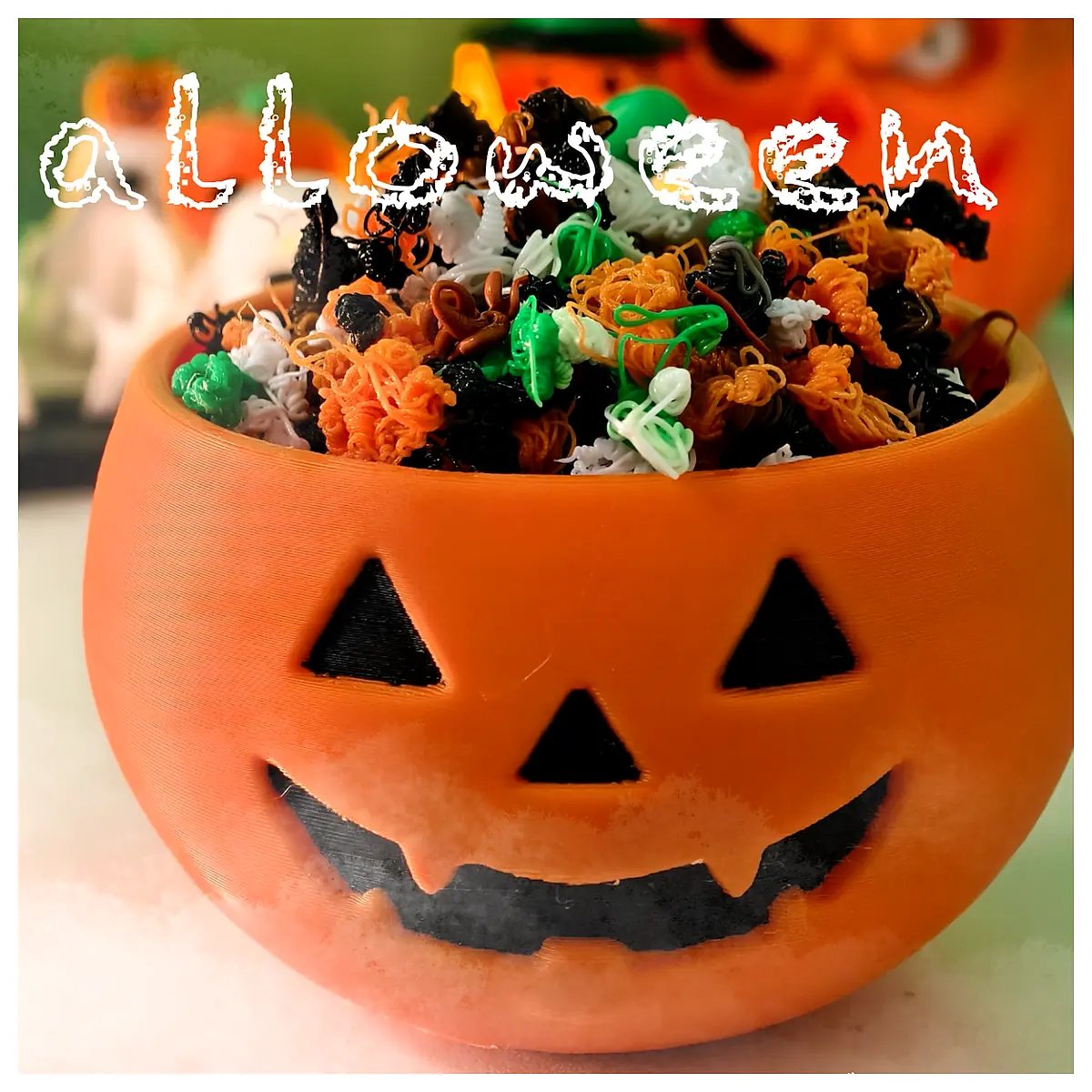Bowl Halloween Candy Dish Decorative Bowl Festive Treat Container Party Supplies Orange Decoration