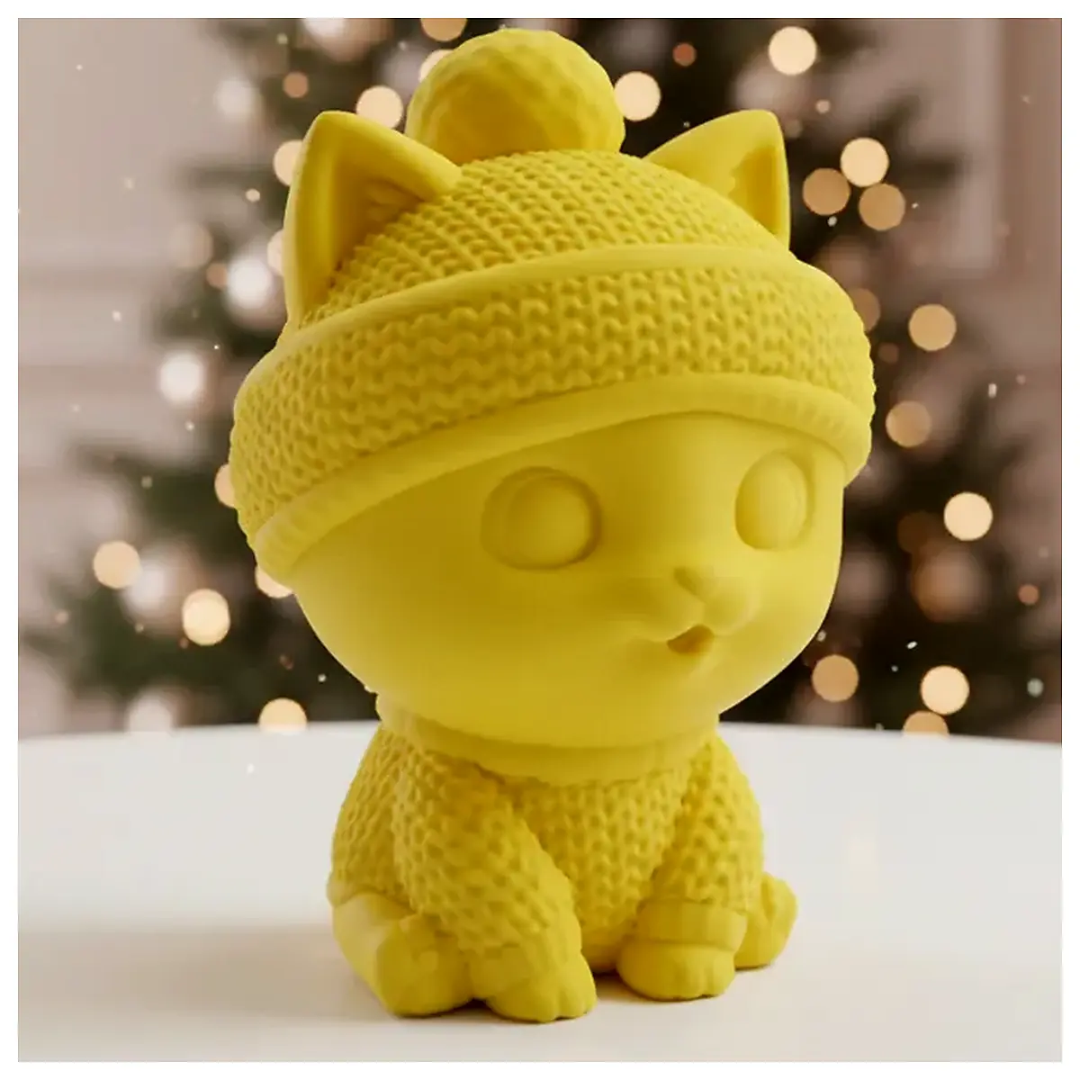 Christmas Knit Cat Plush Toy Festive Decoration Gift Pet Accessories Christmas Ornament Holiday Gift