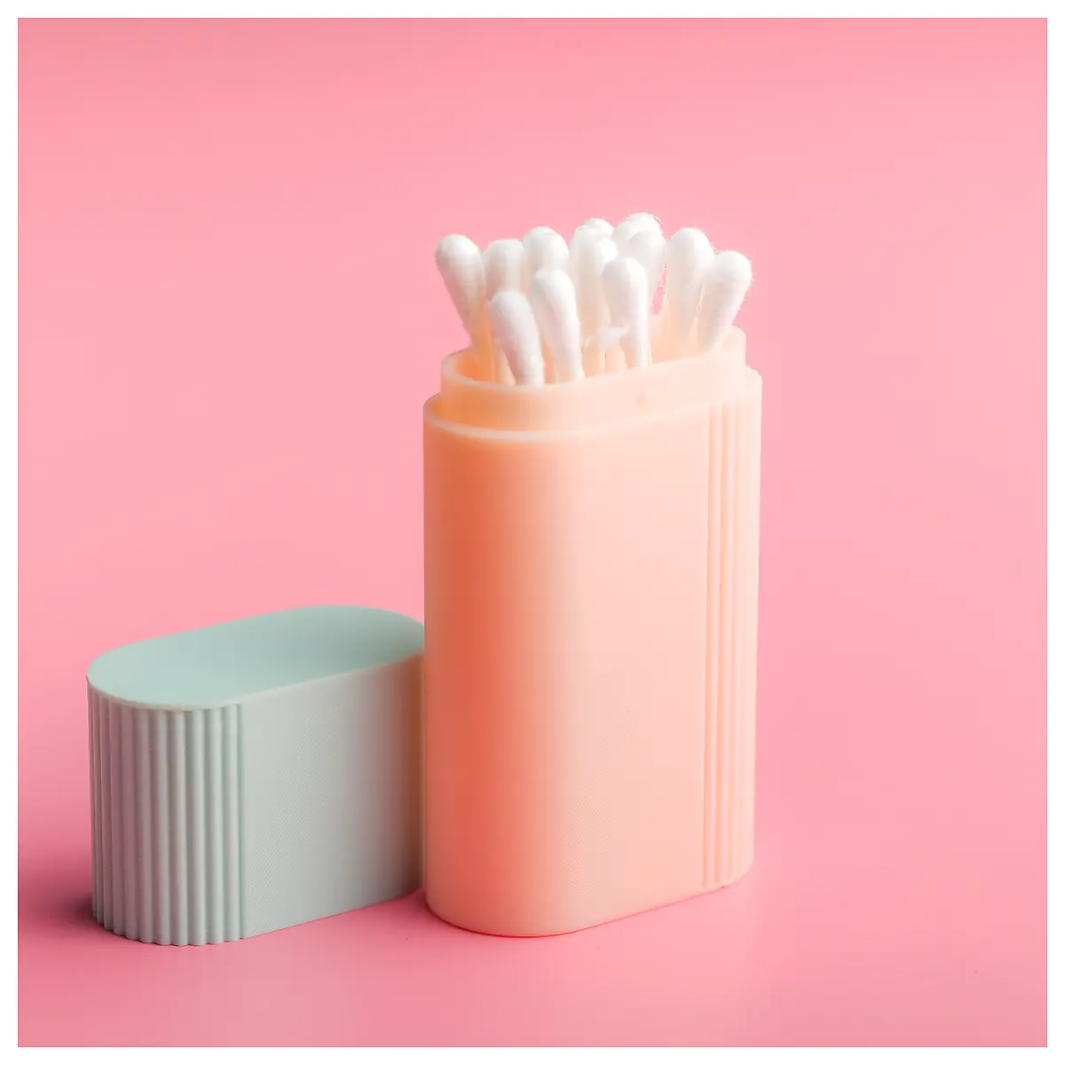 Clip Lock Cotton Swab Box Grab and Go Storage Desktop Organizer Kitchen Supplies Sealable Container Pacifier Holder Cotton Swab Storage