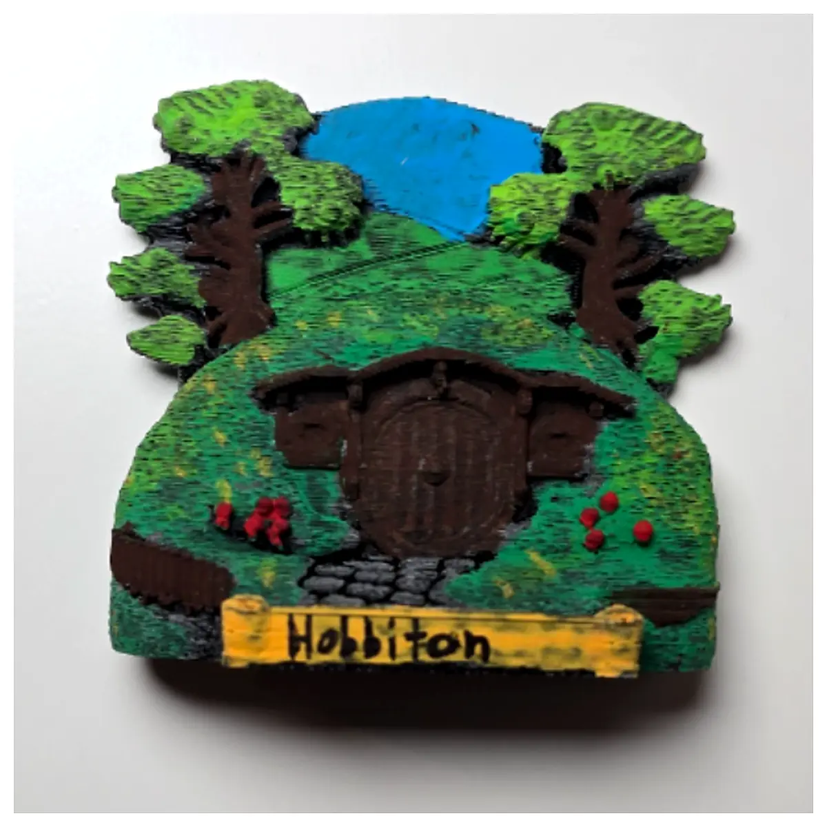 Hobbiton Fridge Magnet Miniature Decoration Hole Stickers Fantasy Home Decor Desktop Ornament Theme Collectible