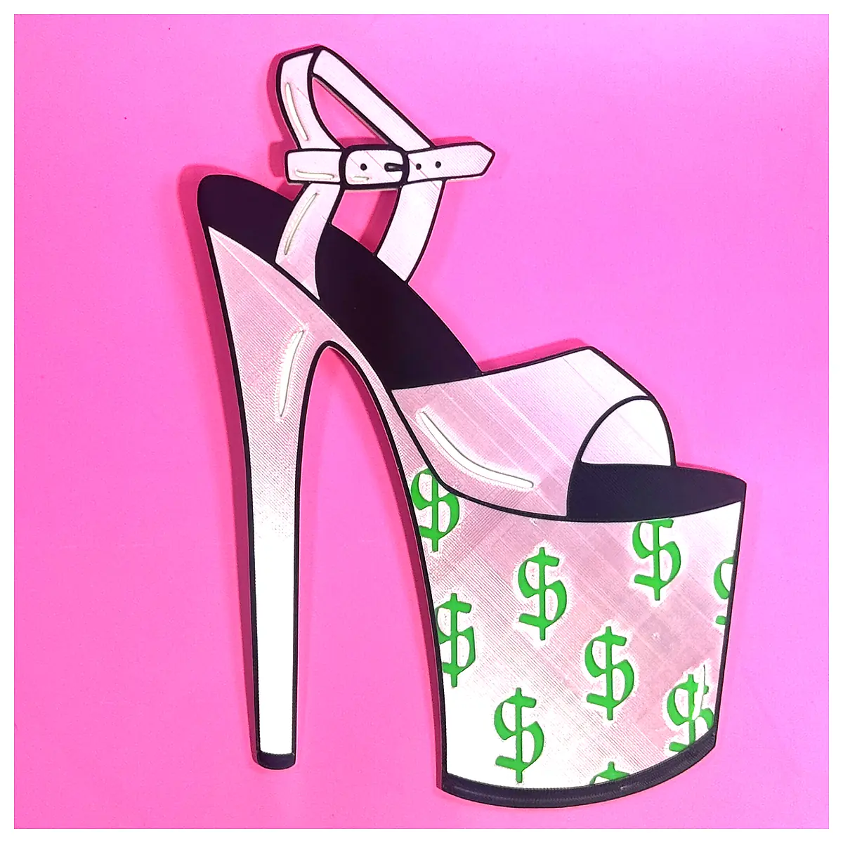 Nymph Heels Money Symbol Wall Decor Ornament Wall Art Display Piece Creative Gift Window Showcase Cabinet Decoration