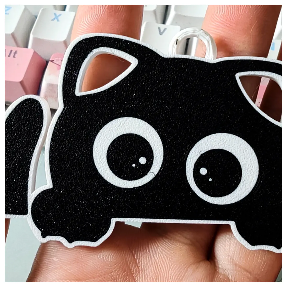 Paterl Cat Double Sided Keychain Pet Keychain Cat Decoration Toy Gift Pet Accessories