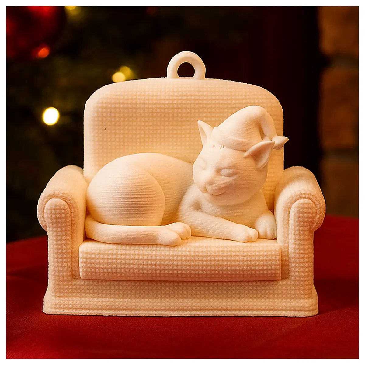Cozy Cat Christmas Ornament Festive Hanging Decoration Christmas Decor Gift Cat Decoration Accessory