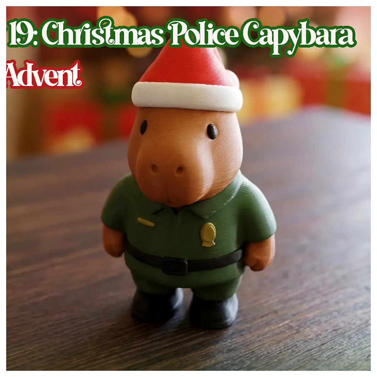 Bolivia Christmas Police Capybara Figure Day 19 of the Arrival of Christmas Festive Gift Collectible Toy Cute Animal