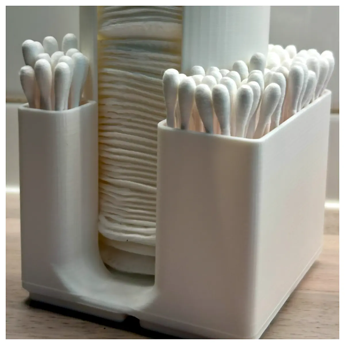 Gridfinity Makeup Pads Holder Organizer Cotton Swabs Case Cleansing Wipes Storage Box Beauty Tool Organizer Desk Storage