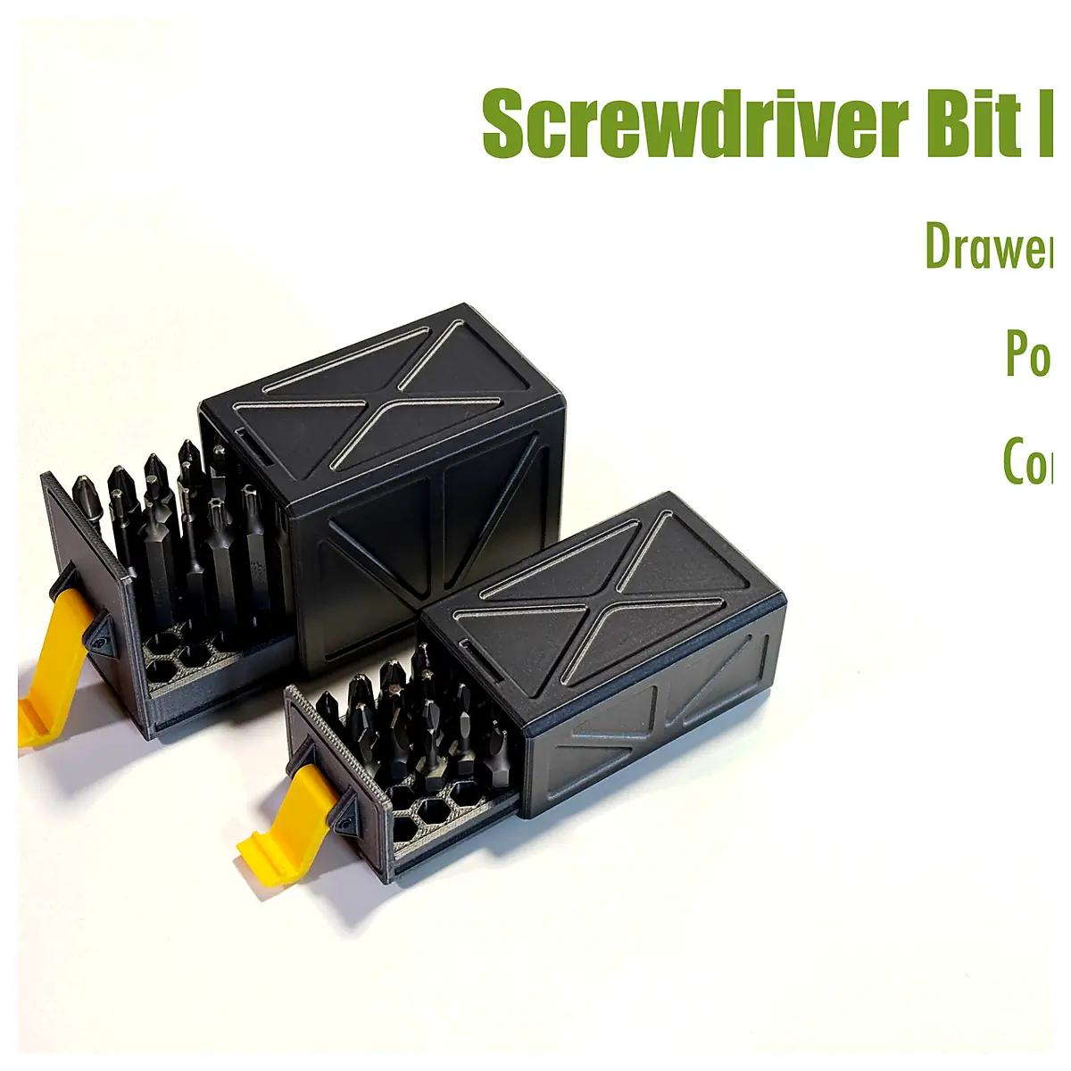 Screwdriver Bit Box Drawer Type Magnetic Tool Storage Box Screw Driver Accessory Organizer Repair Tool Case Electronic Device Storage