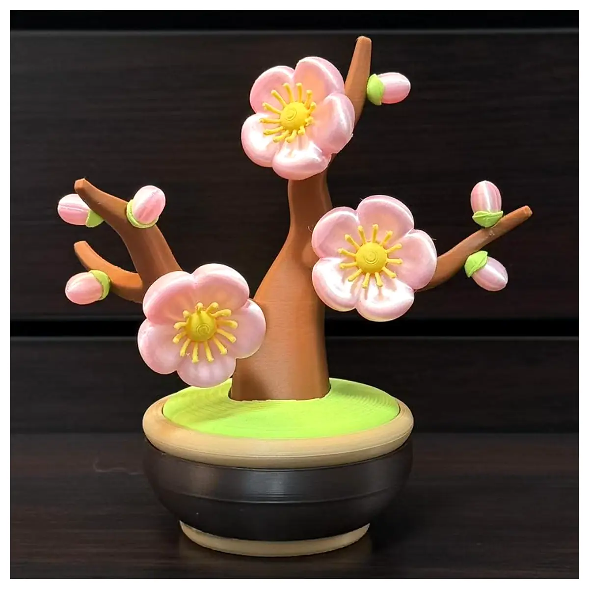 Me You Worry Q Version Cute Plum Blossom Pot Plant Mini Bonsai Desktop Decoration Indoor Flowers Green Plants Flower Growing Tools