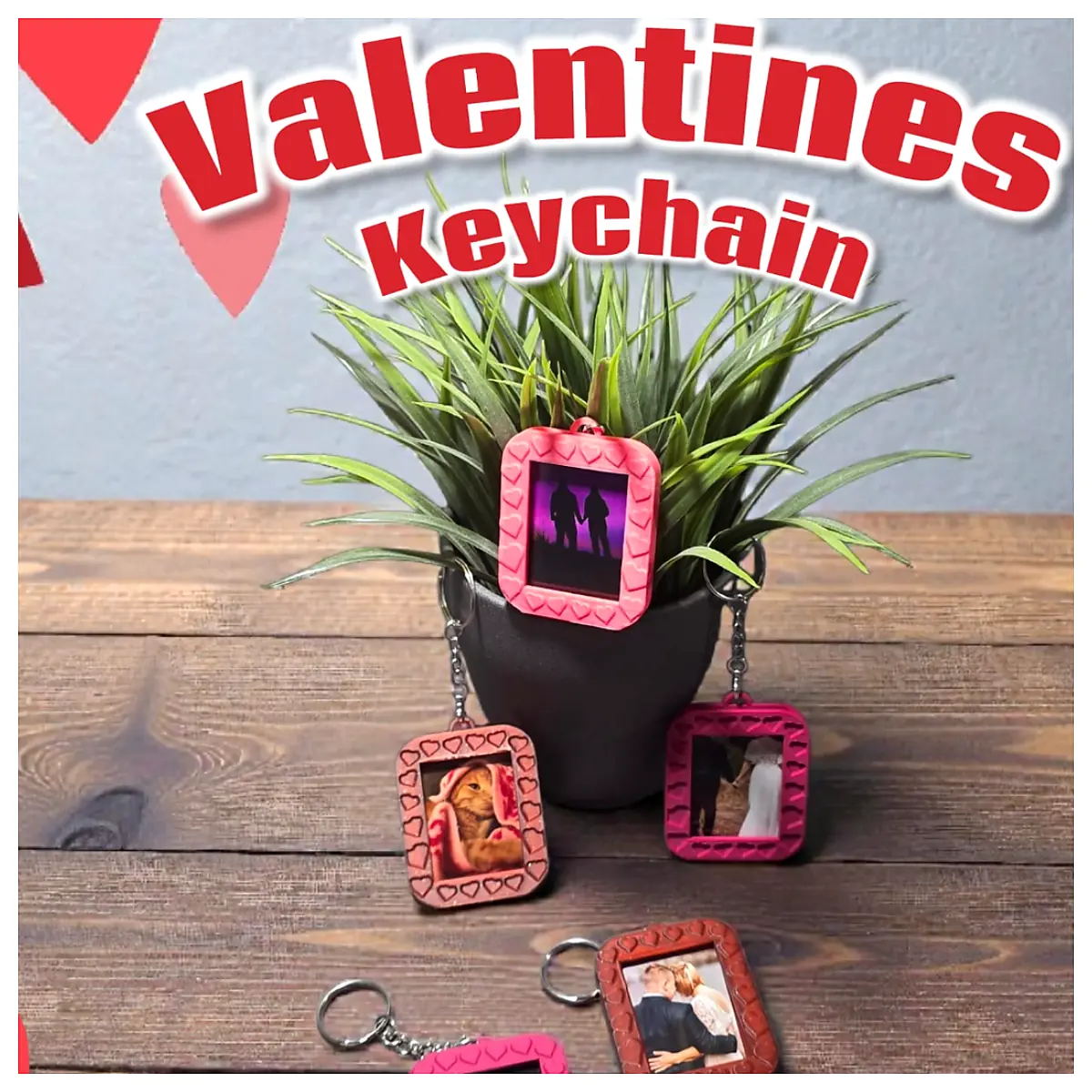 Valentine s Day Photo Keychain Frame Romantic Gift Keepsake Anniversary Present Love Photo Holder Memory Keepsake