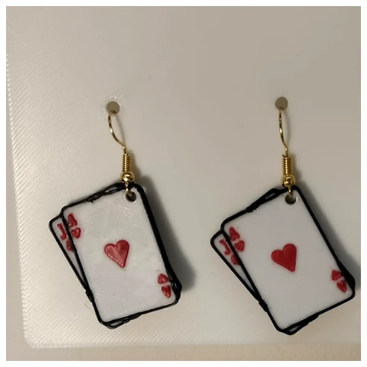 Playing Cards Hearts Earrings Jewelry Game Toys Card Collection Gift