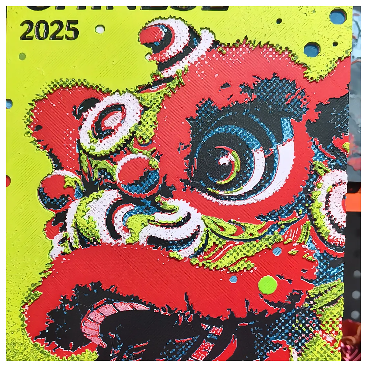 Lion Dance Art Print Art Style Modern Wall Decor Abstract Painting Party Decorations Festival Gift Wall Paper