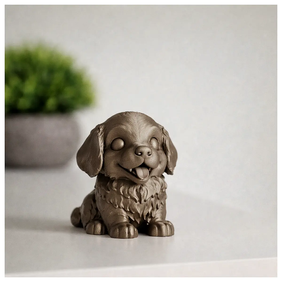 Mini Golden Retriever Puppy Statue Print Model Pet Toy Dog Outfit Accessories Dog Collection Easy Print Toy Parts