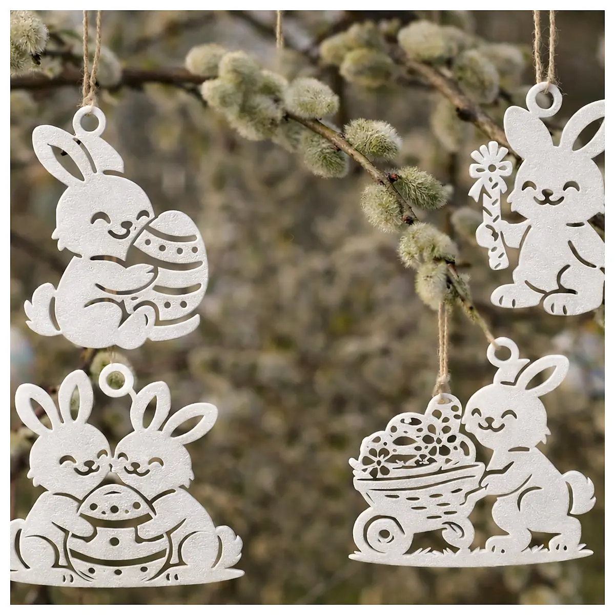 Easter Bunny Decor 4 Variations Bunny Ornament Holiday Decoration Easter Rabbit Toy Easter Figure Decorative Bunny